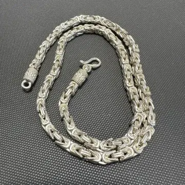 실버 체인 링크 목걸이 약 60cm*9