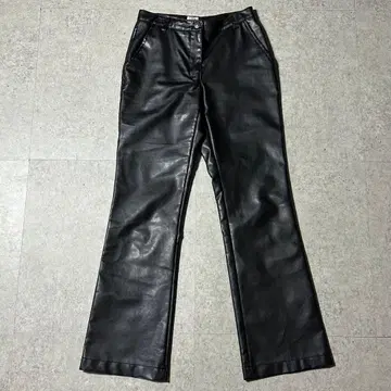 90s ARMANI JEANS 에코 가죽 플레어 팬츠 블랙 6