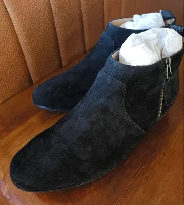 REGAL 블랙 스웨이드 앵클부츠