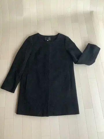 노카라 울 100% 코트 블랙