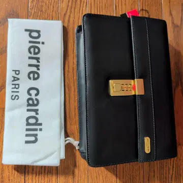 pierre cardin 블랙 가죽 클러치백