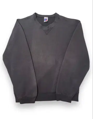 90s 러셀 애슬레틱 맨투맨 무지 블랙 앞V