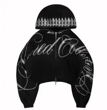 큐빅 지퍼 후디 y2k 반짝이 후드티