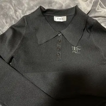 EVRIS 로고 리브 니트 바디 수트 (블랙)