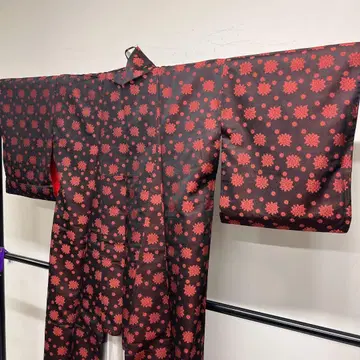 코몬 앤티크 오메시 꽃 무늬 국화 기모노 124tz