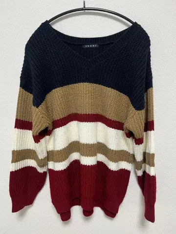 INGNI M 사이즈 네이비 버건디 니트