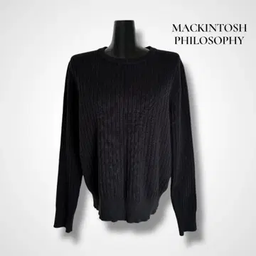 매킨토시 철학 리브 니트 크루 풀오버 38 네이비