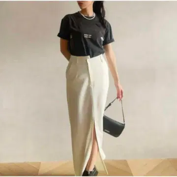 새상품 SeaRoomlynn Waist 비대칭 슬릿 스커트 M