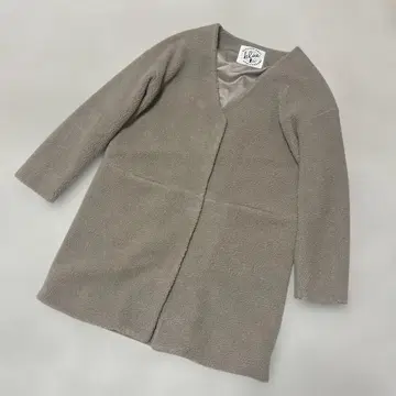 사만다 모스모스 블루 노카라 보아 롱 코트 (세탁 가능)