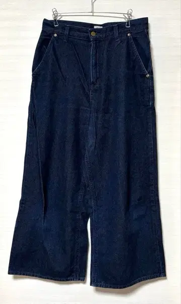 [ Lee ] 여성용 L 사이즈 데님 와이드 팬츠 다크 블루