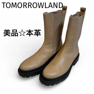 새상품급 투모로우랜드 라이트 러버 솔 사이드 고어 부츠 38 천연 가죽