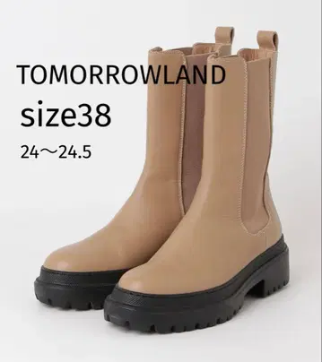 새상품급 투모로우랜드 라이트 러버 솔 사이드 고어 부츠 38 천연 가죽