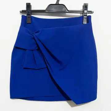 ZARA 스커트 / 파랑 블루 미니 스커트 리본 드레이프