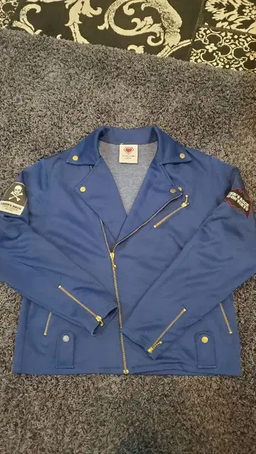 SUPER LOVERS 파랑 라이더 자켓