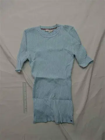 타미힐피거 리브 니트 반팔 상의 XS 색스 계열 여성용