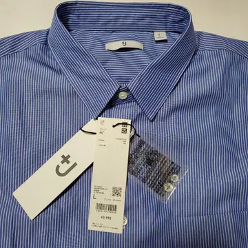 유니클로+J 브로드 셔츠 미사용 택 포함 L 사이즈 스트라이프 레어