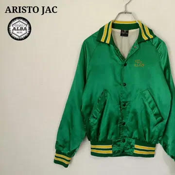 ARISTOJAC 바시티 자켓 USA제 90s 빈티지 자수 그린 그린