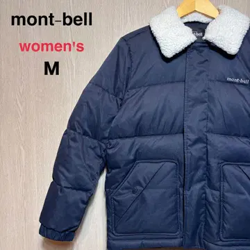 mont-bell 패딩 자켓 여성용 M 네이비 자수 로고