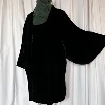 블랙 벨벳 일본 의류 코트 방한 코트 L 사이즈