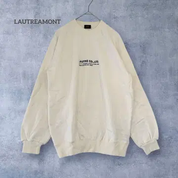 [ 로트레아몽 ] 맨투맨 긴팔 트레이닝복 프린트 흑백 M 화이트