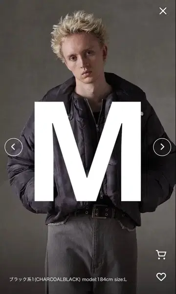 [ 완판 ] GRANCY 프린트 숏 리얼 다운 블랙 M