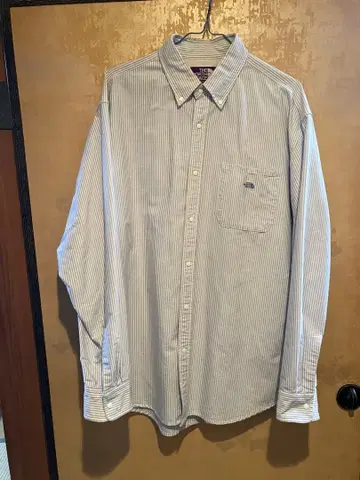 THE NORTH FACE 퍼플 라벨 스트라이프 긴팔 셔츠 L 사이즈