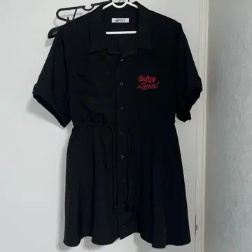 BEFTEY 웨이트리스 셔츠 원피스 블랙