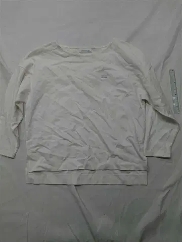 라코스테 코튼 혼방 크루넥 티셔츠 화이트 계열 여성용