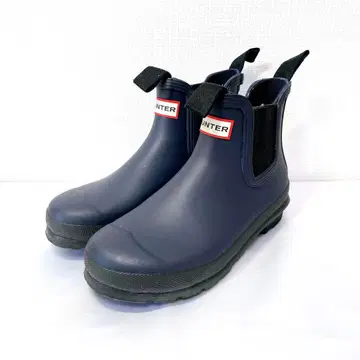 새상품급 HUNTER 헌터 24 첼시 부츠 사이드 고어 네이비