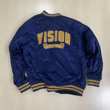 VISION 스트릿 의류 자켓 네이비 바시티 자켓