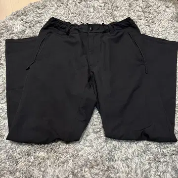 블랙 와이드 팬츠 조정 가능 허리