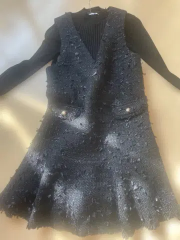 새상품 미사용 네이비 트위드 원피스