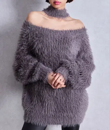 GYDA 2WAY 샤기 초커 니트