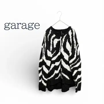 garage 니트 스웨터 루즈핏 제브라 애니멀 무늬 올 패턴 캐주얼