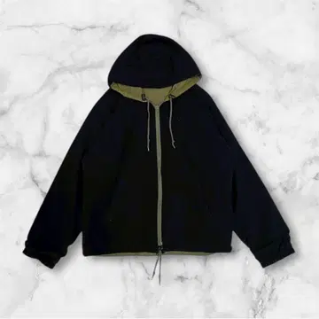 플리스 나일론 블루종 2WAY 카키 블랙 L 드로 코드 스트릿