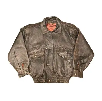 [ 90s ] 빈티지 A-2 플라이트 가죽 자켓 다크 브라운