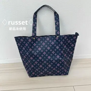미사용 러셋 russet 토트백 네이비 핑크