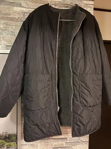 사만사 모스모스 블랙 퀼팅 자켓 리버서블