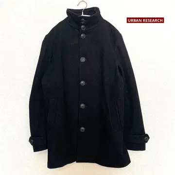 URBAN RESEARCH 스탠드 카라 코트 블랙 38