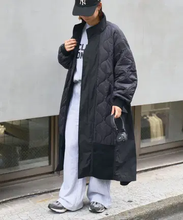 미사용 etsinta 절개 맥시 밀리터리 코트 블랙