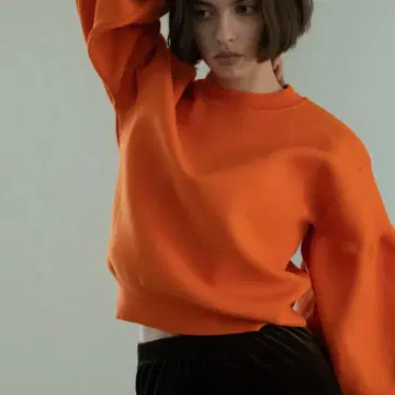 MAMU BALLOON VOLUME KNIT 오렌지 긴팔 니트