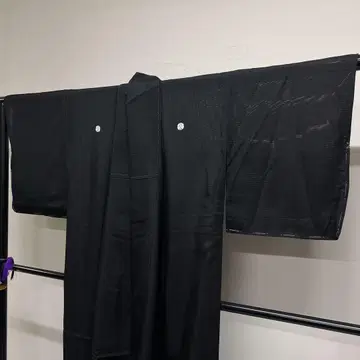 무지 워셔블 기모노 여름용 명주 오문 블랙 베이스 기모노 124tz