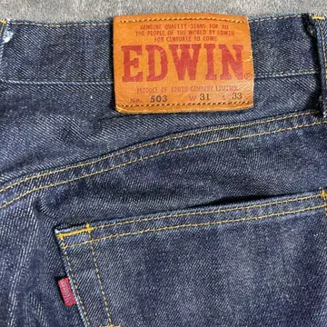 EDWIN 503 다크 블루 데님 팬츠 W31 L33