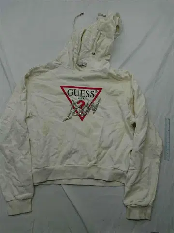 게스 로고 후드티 맨투맨 후디 여성용 M 사이즈 아이보리 계열
