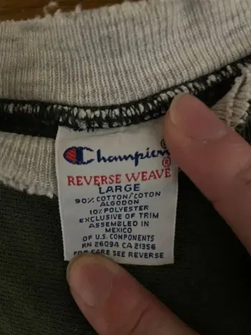 Champion 리버스 위브 자수 택 90s 레어 컬러