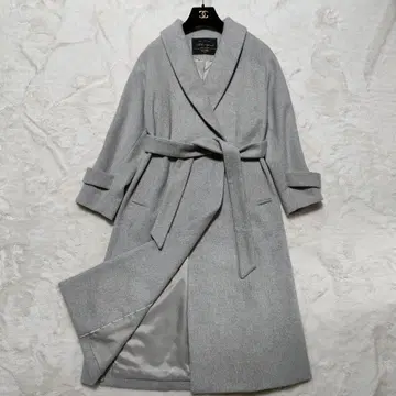 슬로브 이에나 울 캐시미어 혼방 가운 코트 여배우 옷깃 벨트 포함