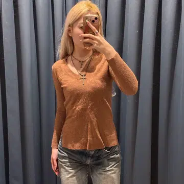 [ 무료배송 ] USA 구제 의류 V넥 니트 스웨터 여성용 구제 의류