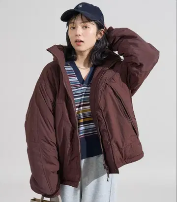 프릭스스토어 PRIMALOFT 숏 기장 몬스터 후드티 브라운