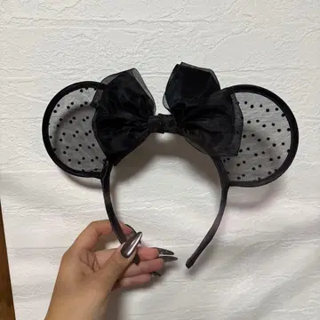 디즈니 블랙 도트 무늬 머리띠