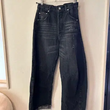 loungedress 블랙 코쿤 데님 팬츠